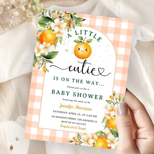 Kleine Süsse Baby Duwer Citrus Gender Neutral Einladung