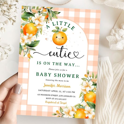 Kleine Süsse Baby Duwer Citrus Gender Neutral Einladung