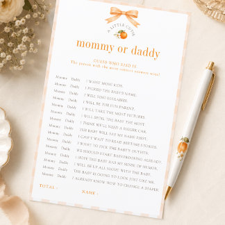 Kleine Süße Baby Shower Mommy oder Daddy Ratespiel