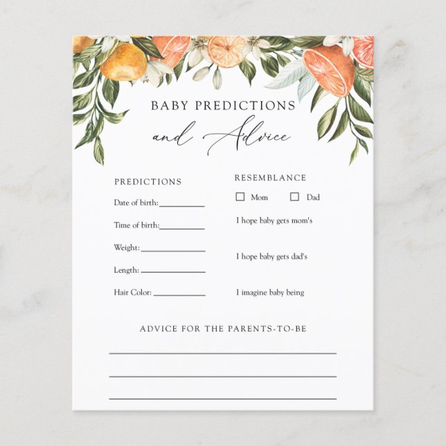 Kleine Süsse Babyberatung und -vorhersage (Vorderseite)