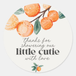 Kleine Süsse Babydusche danke Ihnen Runder Aufkleber