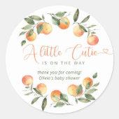 Kleine Süsse Babydusche danke Runder Aufkleber (Vorderseite)