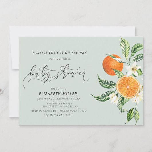 Kleine Süsse Babydusche Einladung (Vorderseite)