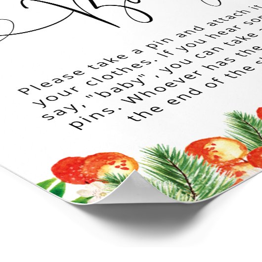 Kleine Süsse Babydusche Kein Kinderspielzeichen Poster (Ecke)