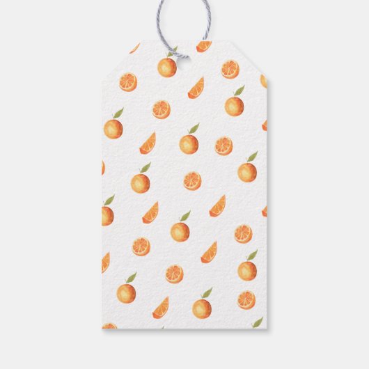 Kleine Süsse Babydusche Orangen Geschenkanhänger (Rückseite)