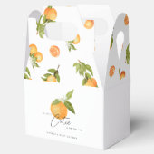 Kleine Süsse Babydusche Orangen Geschenkschachtel (Geöffnet)