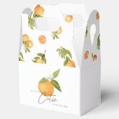 Kleine Süsse Babydusche Orangen Geschenkschachtel (Geöffnet)