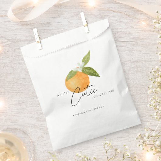 Kleine Süsse Babydusche Orangen Geschenktütchen (Ausgeschnitten)