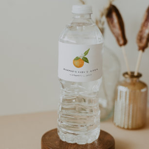 Kleine Süsse Babydusche Orangen Wasserflaschenetikett