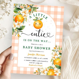 Kleine Süsse Babydusche Orangengeschlecht neutral Einladung