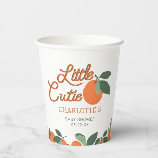 Kleine Süsse Babydusche Party Cups - Clementine C Pappbecher (Rückseite)