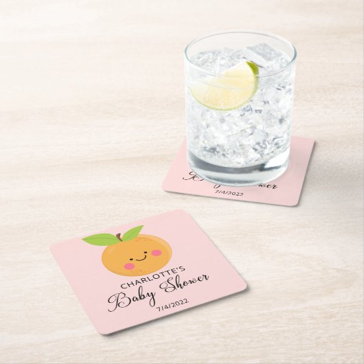 Kleine Süsse Babydusche Rechteckiger Pappuntersetzer (Vor Ort)