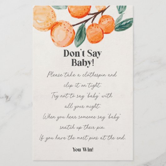 Kleine Süsse Babydusche sagt nicht Babyspiel (Vorderseite)