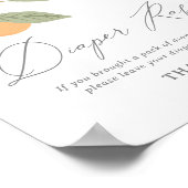 Kleine Süsse Babydusche Windeln Raffelzeichen Poster (Ecke)