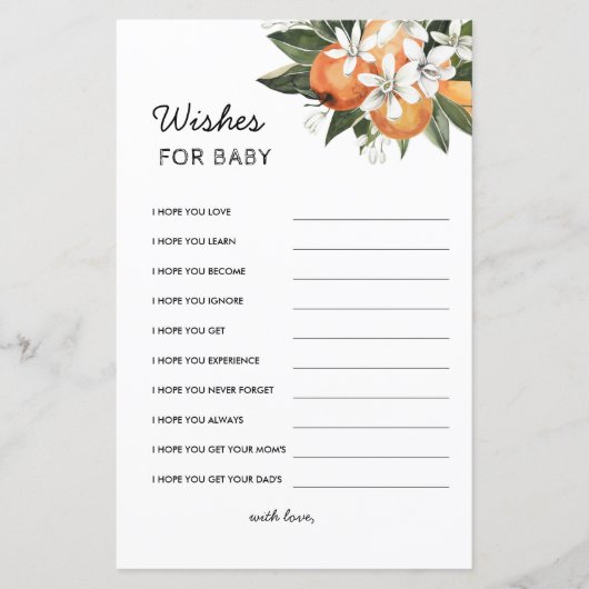 Kleine Süsse Babydusche Wünsche für Babyberatung C (Vorderseite)