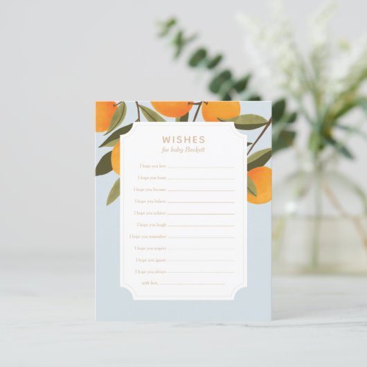 Kleine Süsse Babydusche Wünsche für Babykarte (Stehend Vorderseite)