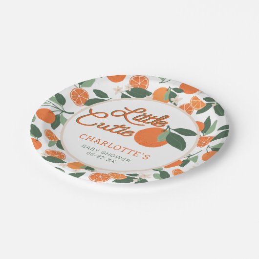 Kleine Süsse Babyduschmaschine Teller - Clementine (Schrägansicht)