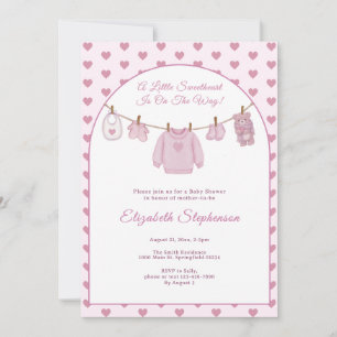 Kleine Süße Bekleidungslinie Baby Shower Einladung
