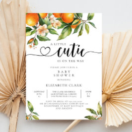 Kleine Süsse Botanische Citrus Orange Babydusche Einladung