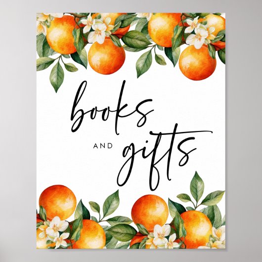 Kleine Süsse Bücher und Geschenke Zeichen Orange C Poster (Vorne)