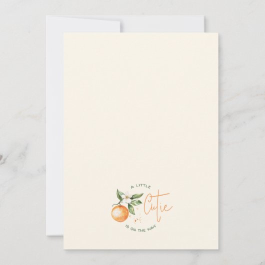 Kleine Süsse Citrus Baby die richtige Preiskarte Einladung (Rückseite)