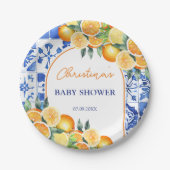 Kleine Süsse Citrus Baby Dusche Pappteller (Vorderseite)