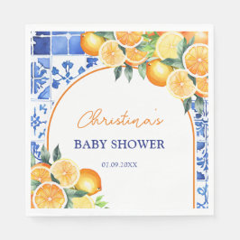 Kleine Süsse Citrus Baby Dusche Serviette