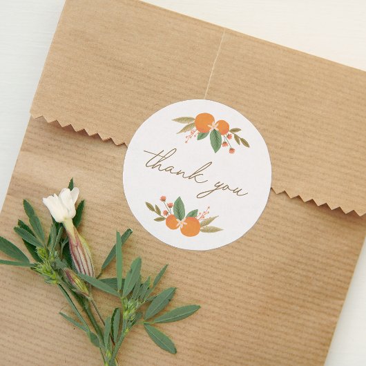 Kleine Süsse Citrus Baby Dusche Vielen Dank Runder Aufkleber