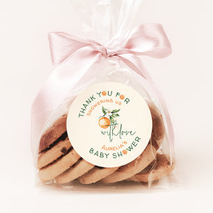 Kleine Süsse Citrus Baby Dusche Vielen Dank Runder Aufkleber