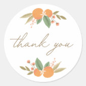 Kleine Süsse Citrus Baby Dusche Vielen Dank Runder Aufkleber (Vorderseite)