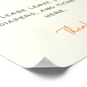 Kleine Süsse Citrus Babydusche Windelwanne Poster (Ecke)