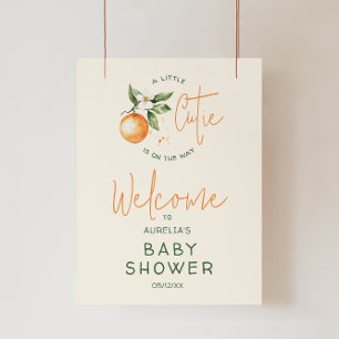 Kleine Süsse Citrus Begrüßungs Baby Duschzeichen Poster
