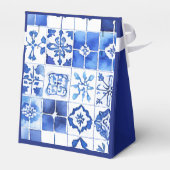 Kleine Süsse Citrus Blue Tiles Baby Dusche Geschenkschachtel (Rückseite)