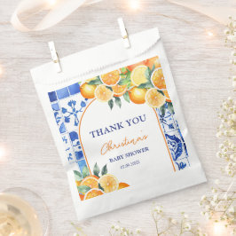 Kleine Süsse Citrus Blue Tiles Baby Dusche Geschenktütchen