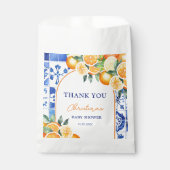 Kleine Süsse Citrus Blue Tiles Baby Dusche Geschenktütchen (Vorderseite)