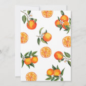Kleine Süsse Citrus Botanical Orange Babydusche Einladung (Rückseite)