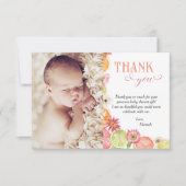 Kleine Süsse Citrus Foto Babydusche Dankeskarte (Vorderseite)