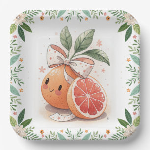 Kleine Süsse Citrus Grapefruit Coquette Botanisch Pappteller