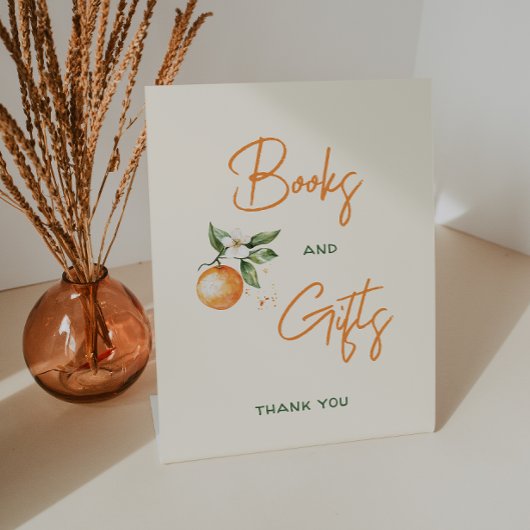 Kleine Süsse Citrus Kinderdusche Bücher und Gesche Sockelschild