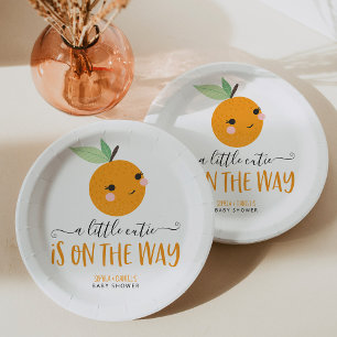Kleine Süsse Citrus Moderne Babydusche Pappteller