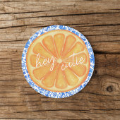 Kleine Süsse Citrus Orange Azulejo Kinderdusche Runder Pappuntersetzer