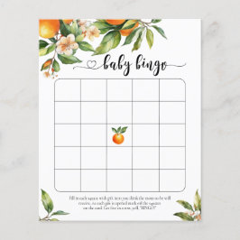 Kleine Süsse Citrus Orange Baby Shower Bingo Spiel