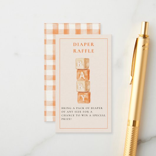 Kleine Süsse Citrus Orange Babydusche Begleitkarte (Vorderseite/Rückseite Beispiel)