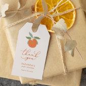 Kleine Süsse Citrus Orange Babydusche Geschenkanhänger