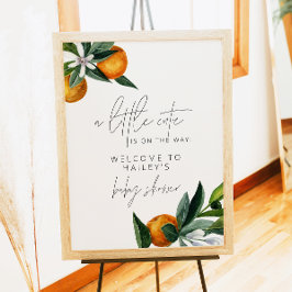 Kleine Süsse Citrus Orange Babydusche Willkommen Poster