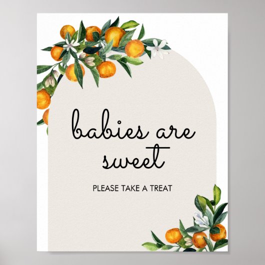 Kleine Süsse Citrus Orange Babys sind süß Poster (Vorne)
