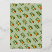 Kleine Süsse Citrus Orange Basket Navy Kinderdusch Folieneinladung (Rückseite)