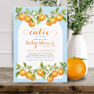 Kleine Süsse Citrus Orange Clementine Babydusche Einladung