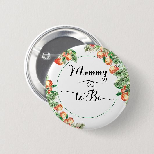 Kleine Süsse Citrus Orange Mama zu sein Button (Vorne & Hinten)