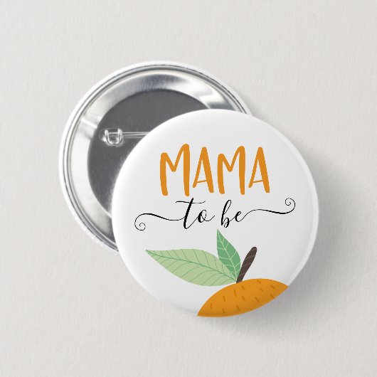 Kleine Süsse Citrus Orange Mama zum Button (Vorne & Hinten)